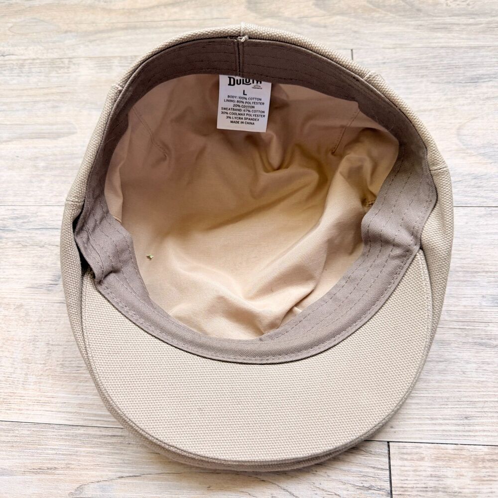 Duluth Trading Men’s Cotton Ripstop Driver Cap Beige Flat Cap Newsboy Cabby - Picture 5 of 9